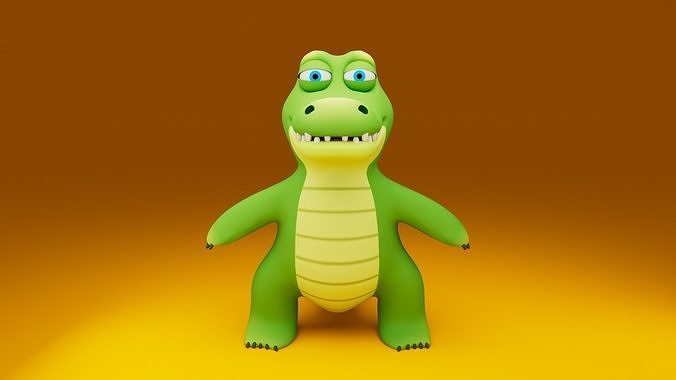 Snappy Stylized Cartoon Alligator Add Bite to Your Projects 3D model