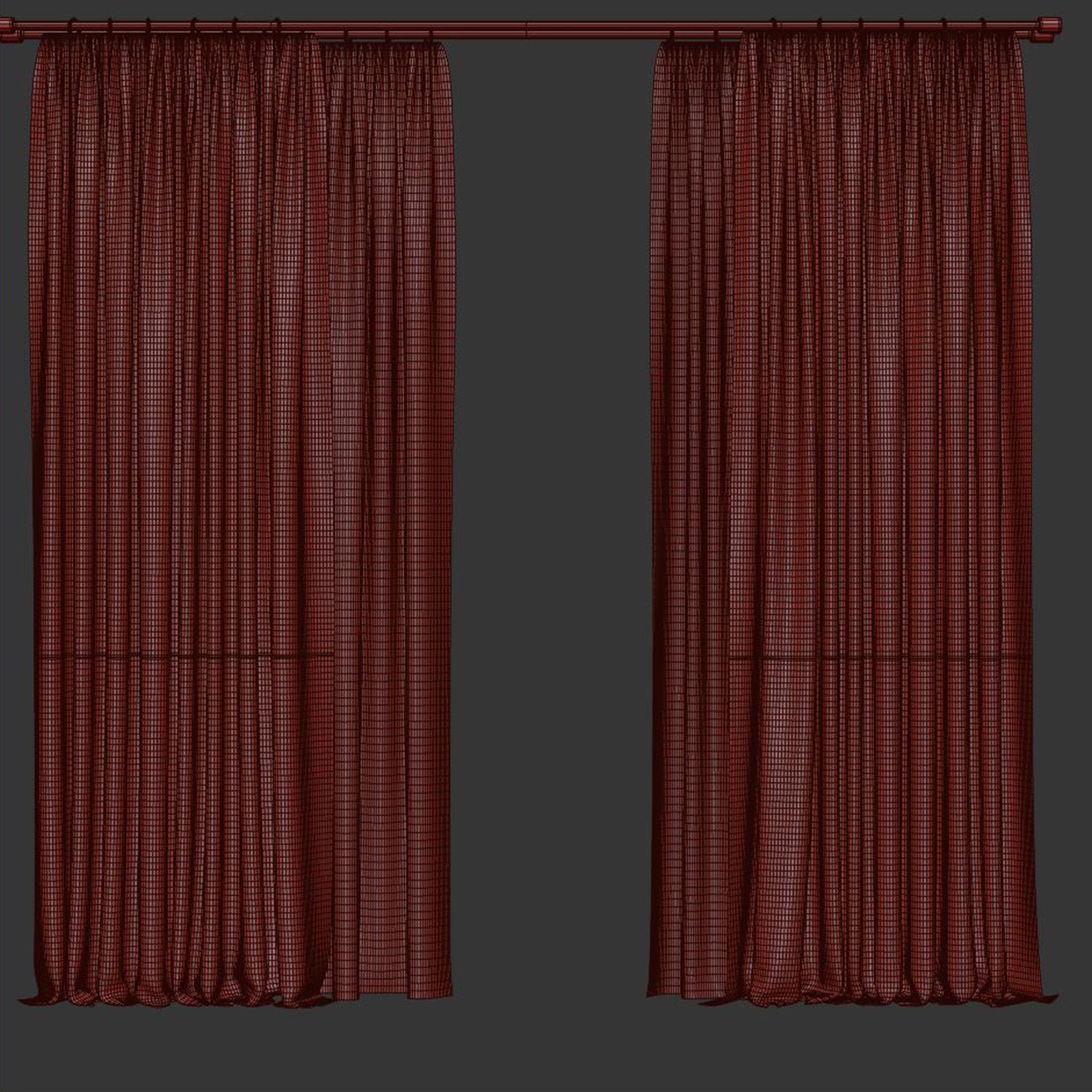 Curtain Set M45 3D model_4