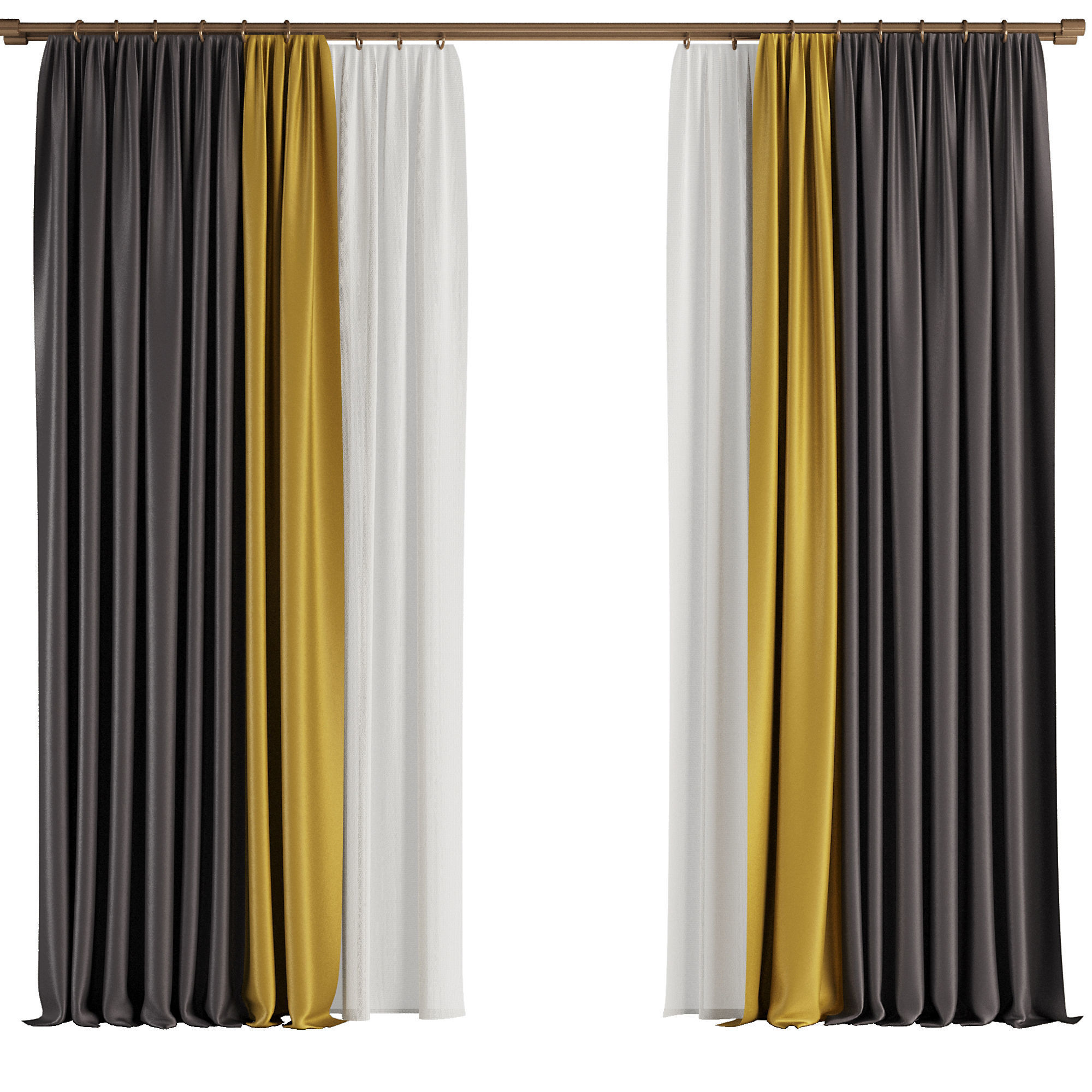 Curtain Set M45 3D model_2