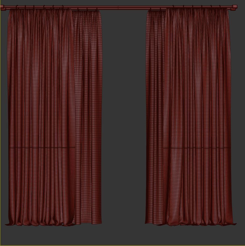 Curtain Set M45 3D model_1
