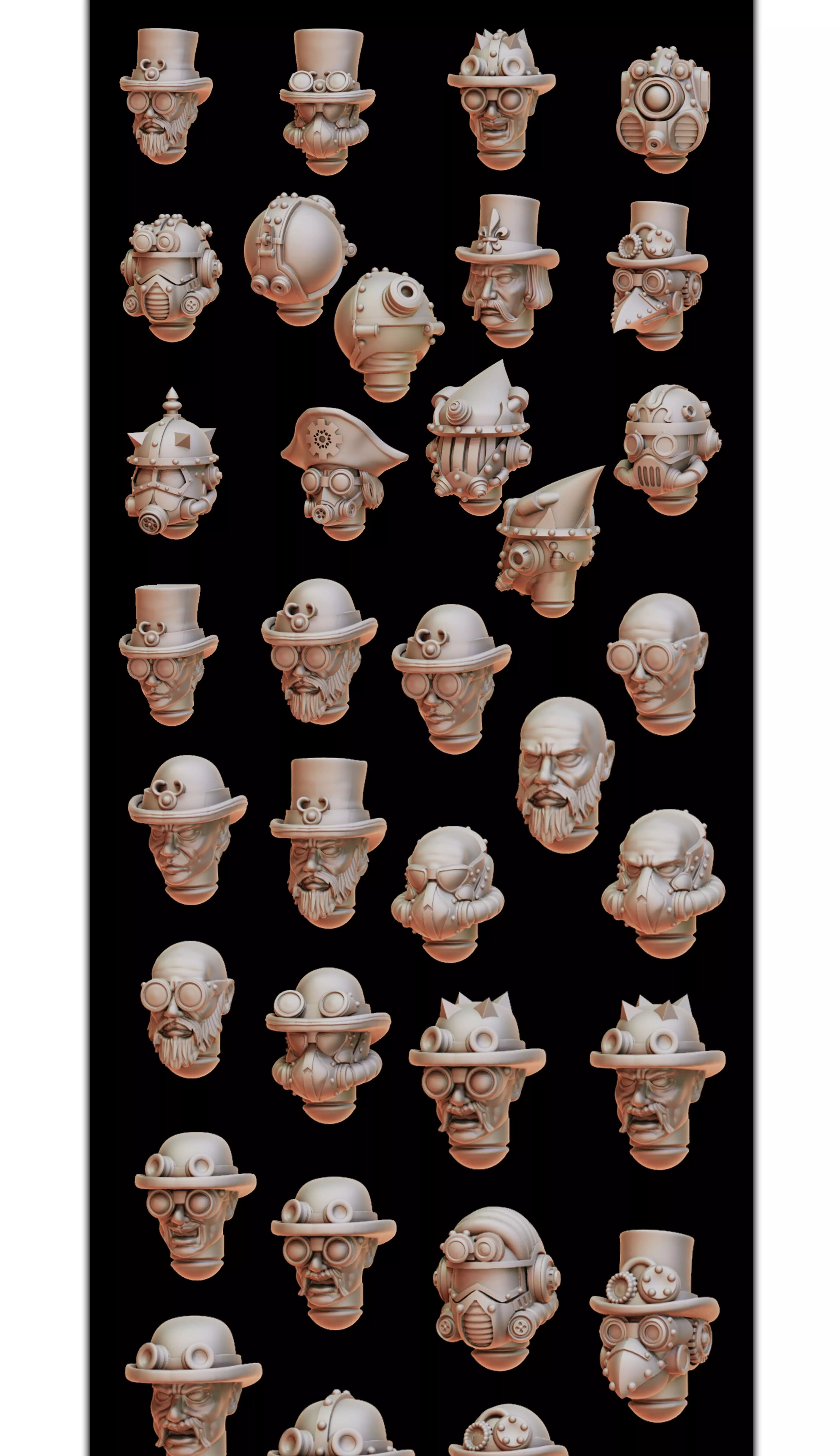 Steam Marines HEADS 3D print model_0
