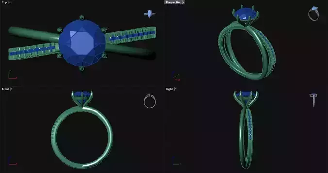 1ct Diamond Round Engagement Ring 