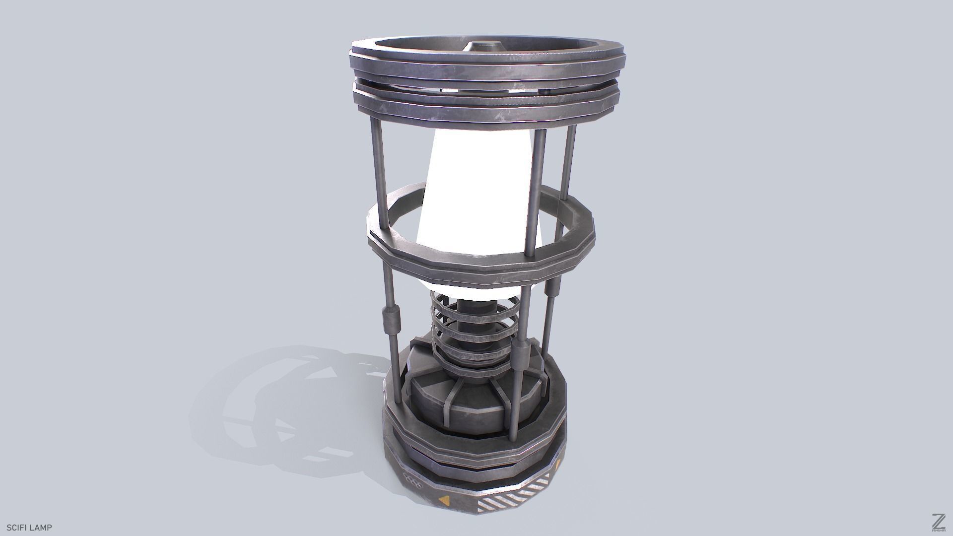 Sci fi lamp Low-poly 3D model_7