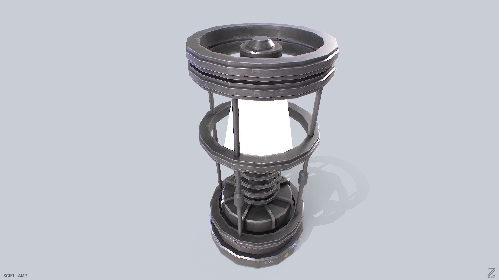 Sci fi lamp Low-poly 3D model_4