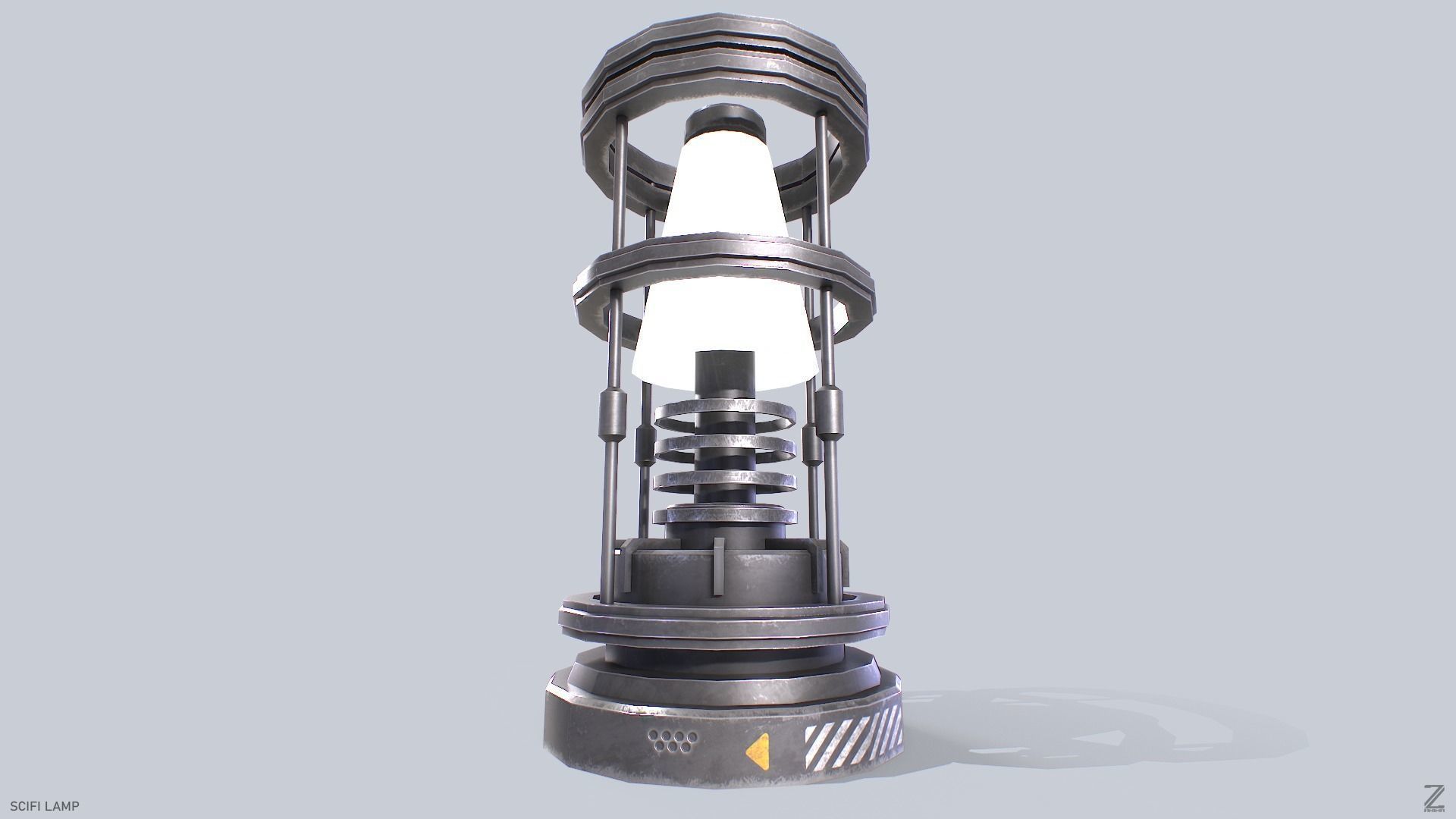 Sci fi lamp Low-poly 3D model_2