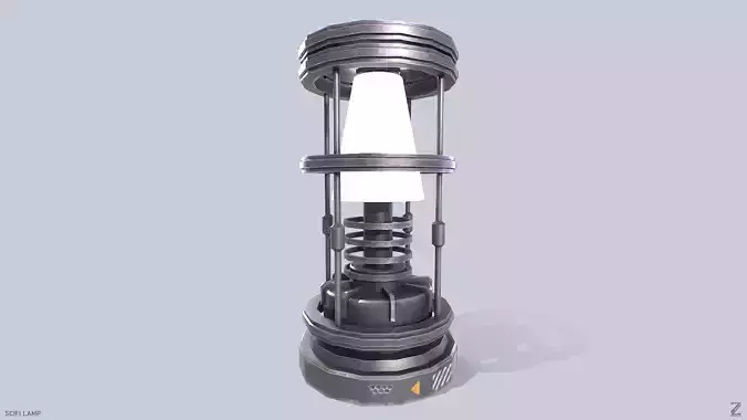 Sci fi lamp Low-poly 3D model
