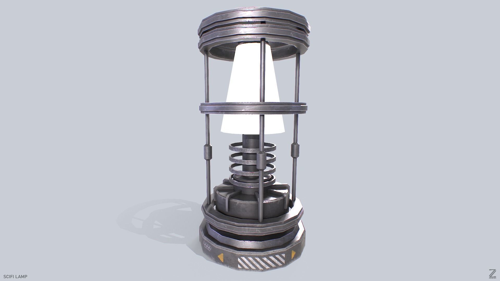 Sci fi lamp Low-poly 3D model_6