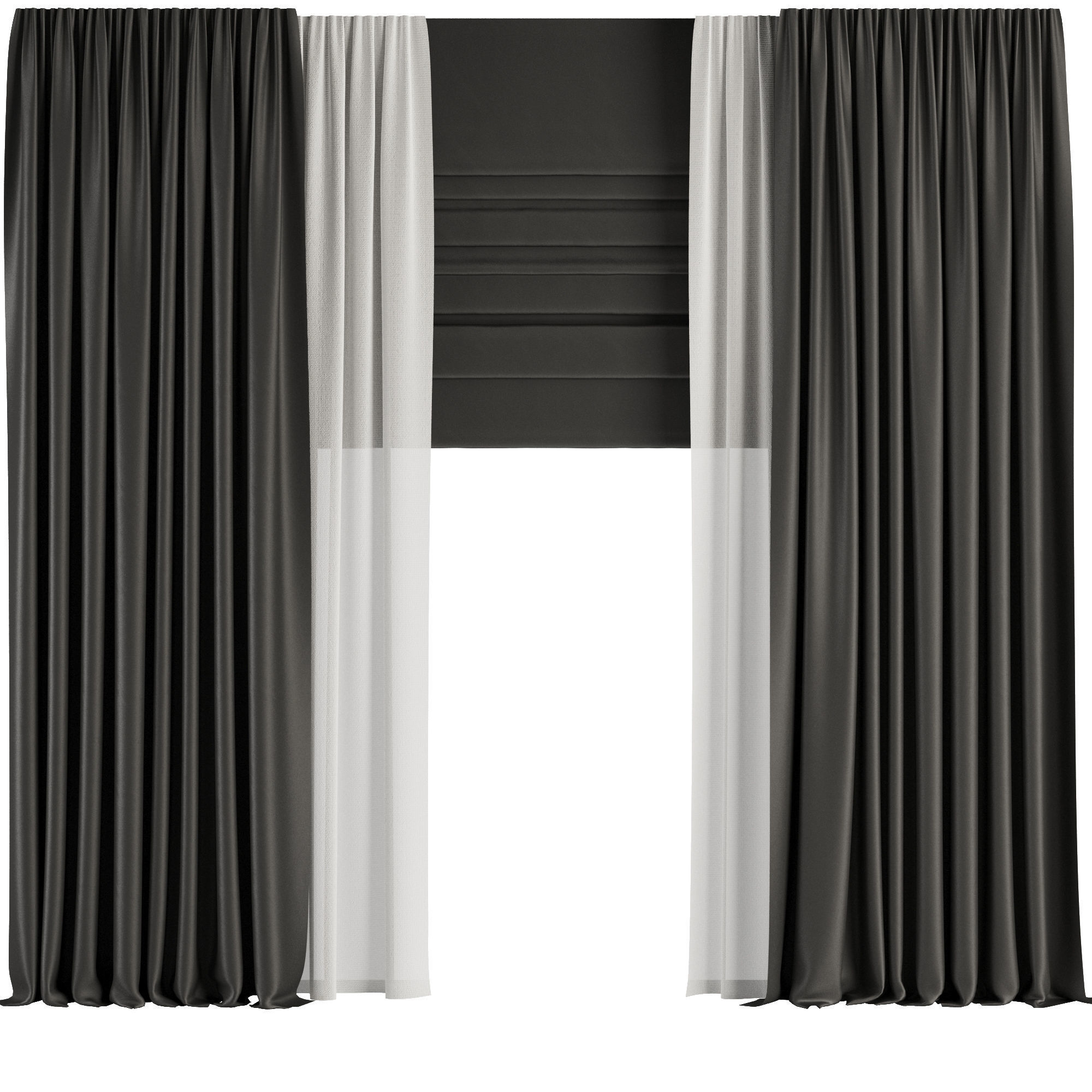 Curtain Set M52 3D model_2