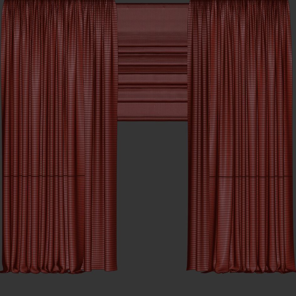 Curtain Set M52 3D model_1