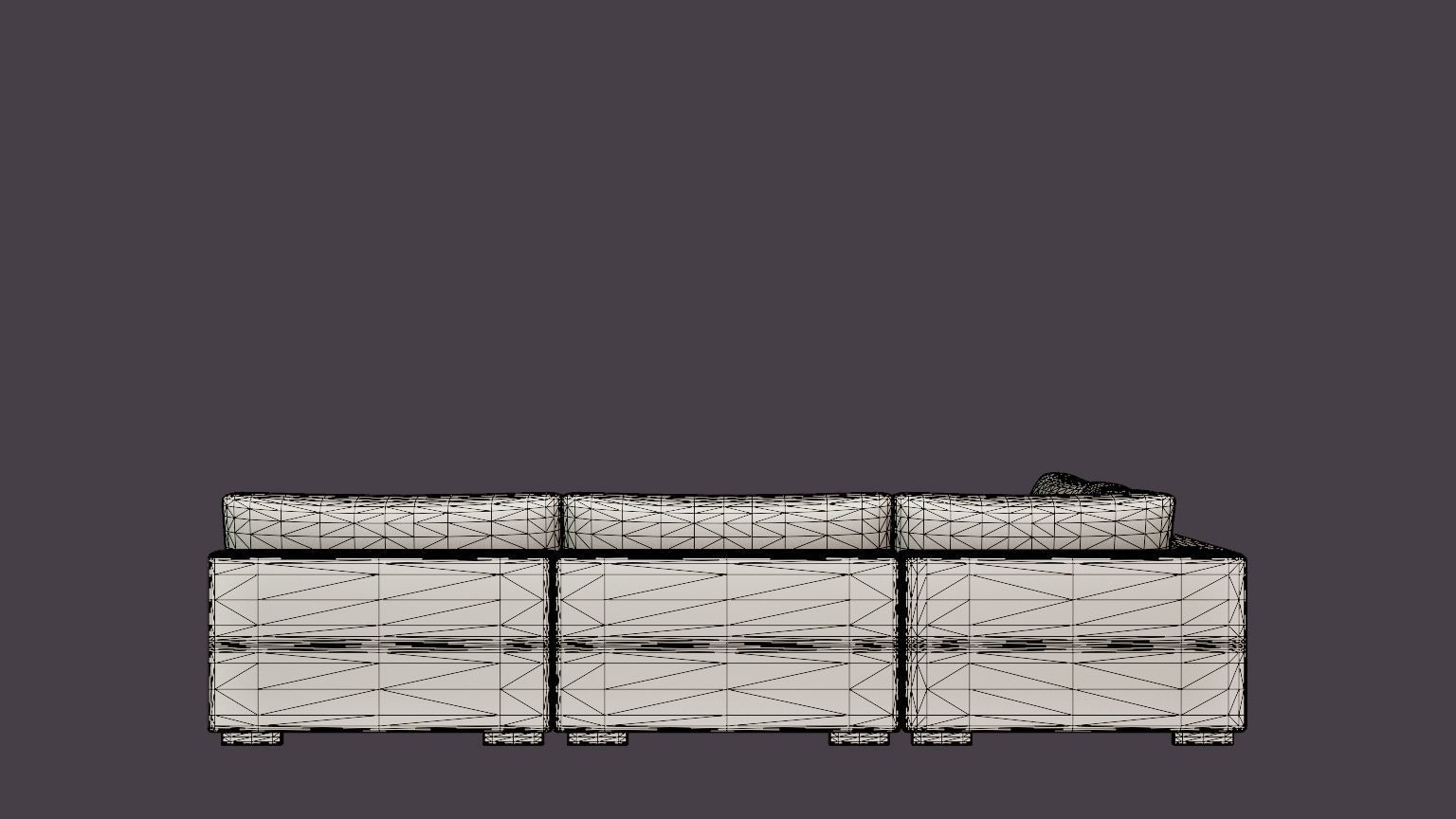 Noha Modular Corner Sofa Dark Gray Low-poly 3D model_5