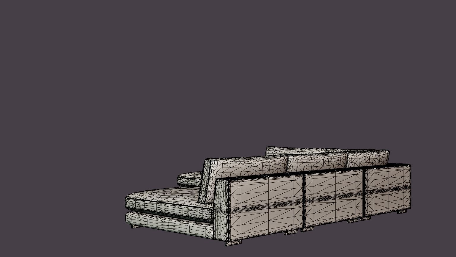 Noha Modular Corner Sofa Dark Gray Low-poly 3D model_6