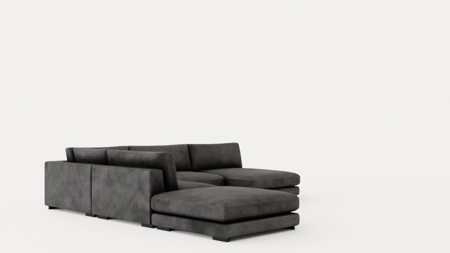 Noha Modular Corner Sofa Dark Gray Low-poly 3D model_1