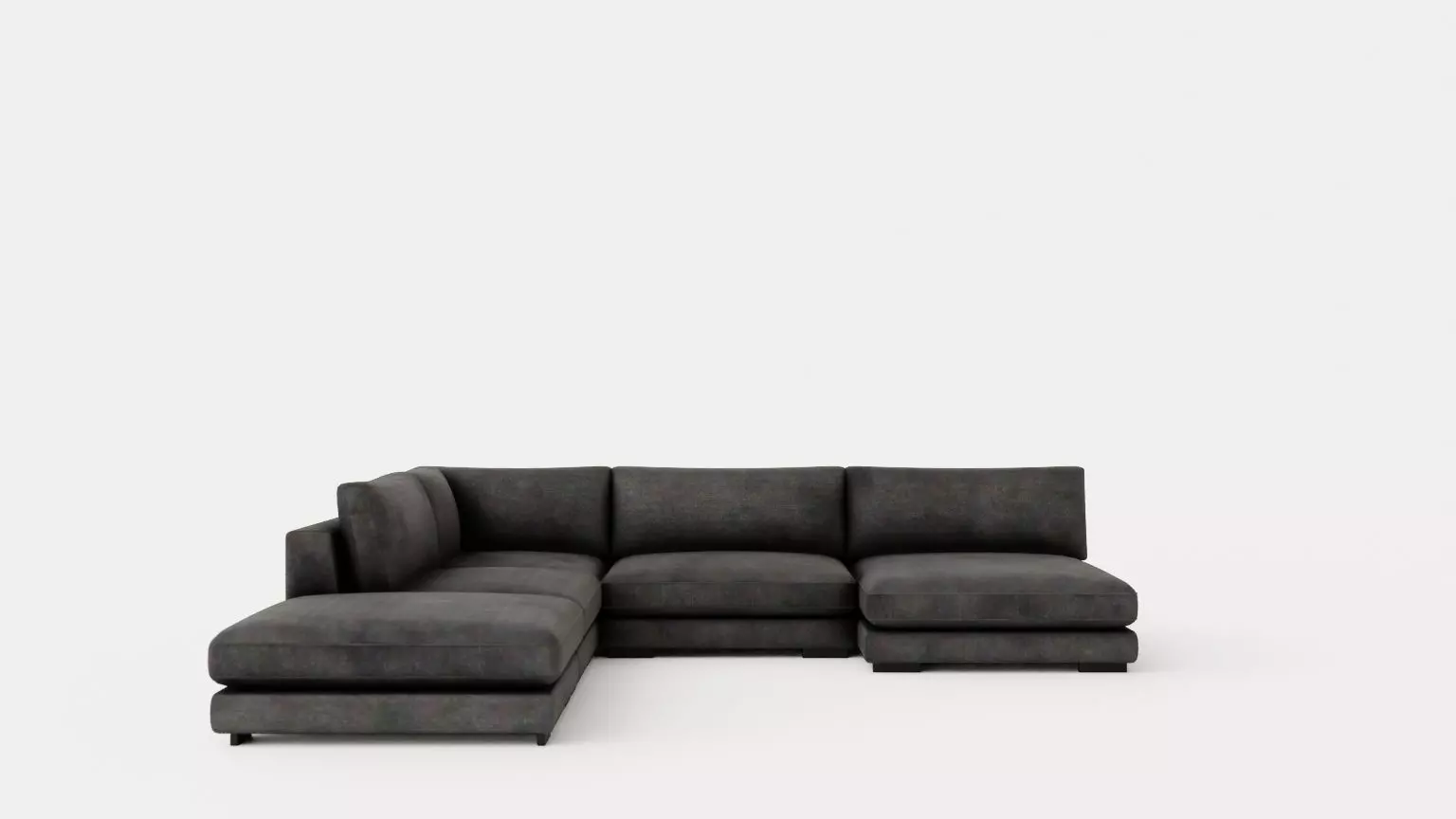 Noha Modular Corner Sofa Dark Gray Low-poly 3D model_0
