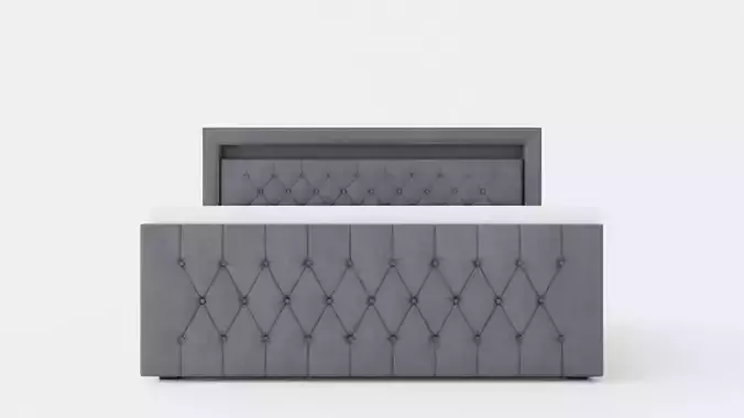 Complete Bed Package Dark Grey Low-poly 3D model