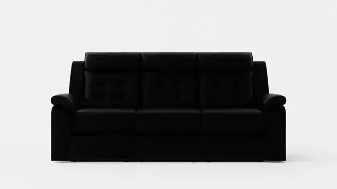 Munari Recliner Sofa 3 Seater Artificial Leather Black