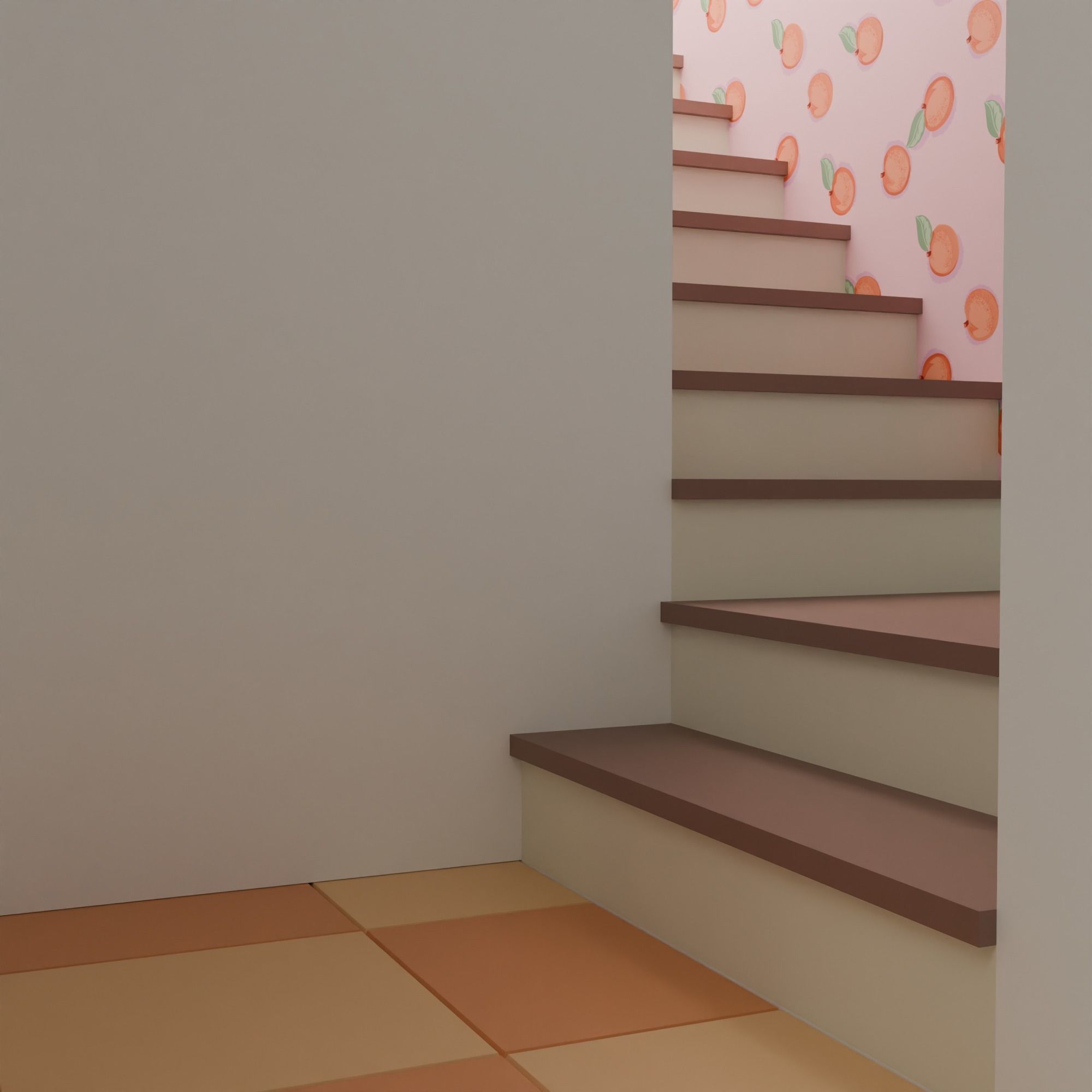 Kitchen with bar Low-poly 3D model_24