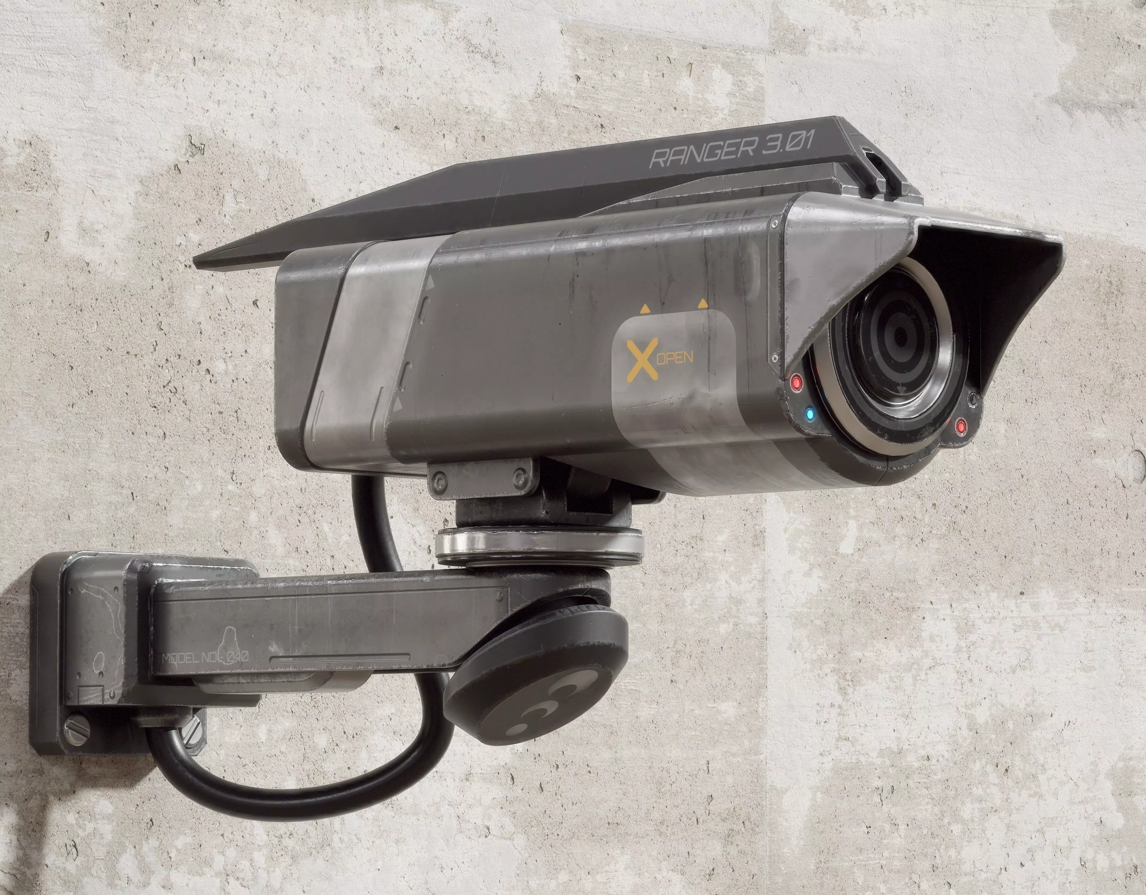 Sci-fi Security Camera PBR Low-poly 3D model_0