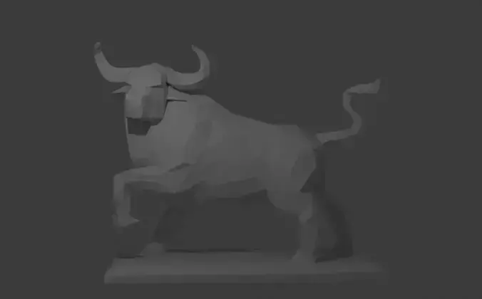 low poly bull 3D print model