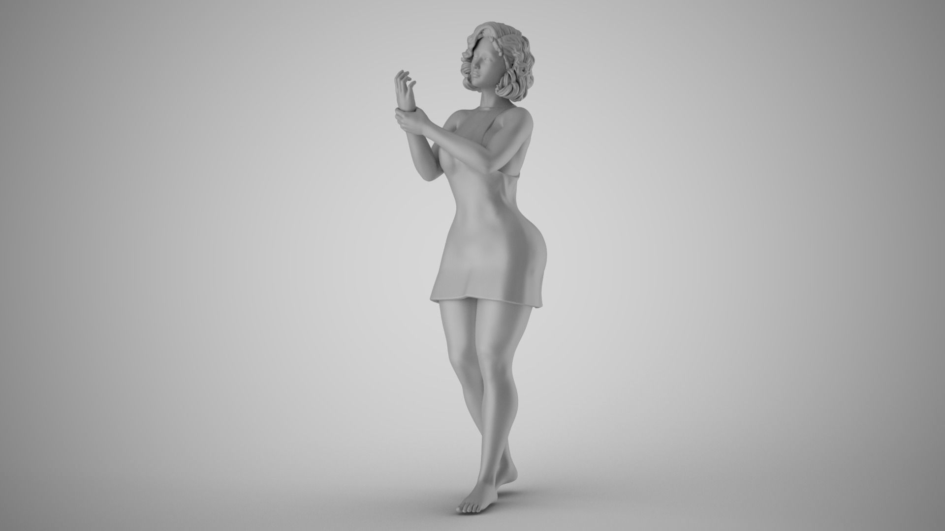 Woman Injured her Ankle 3D print model_17