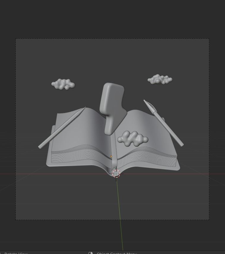 World book day 3d Illustration  Icon Pack 3D model_24