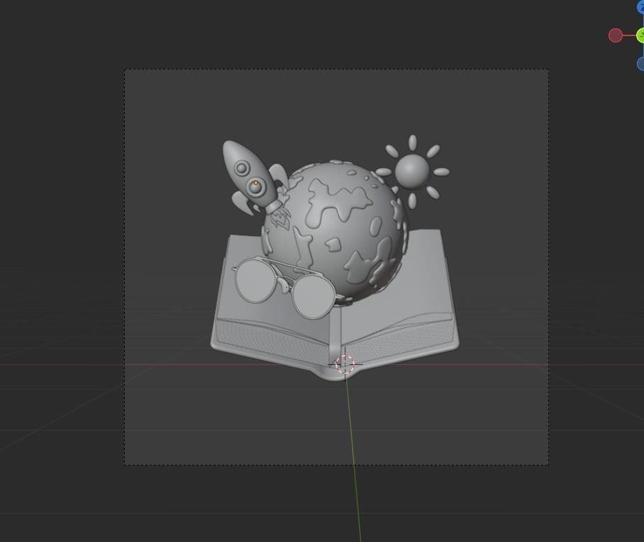 World book day 3d Illustration  Icon Pack 3D model_6