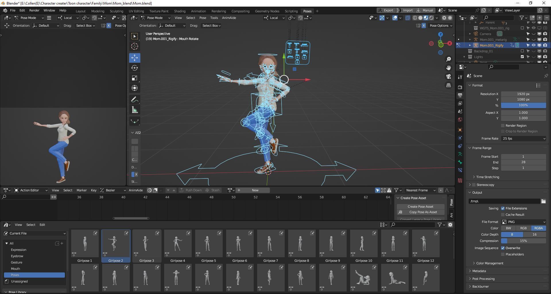 Cartoon Family Rigged V2 Low-poly 3D model_79