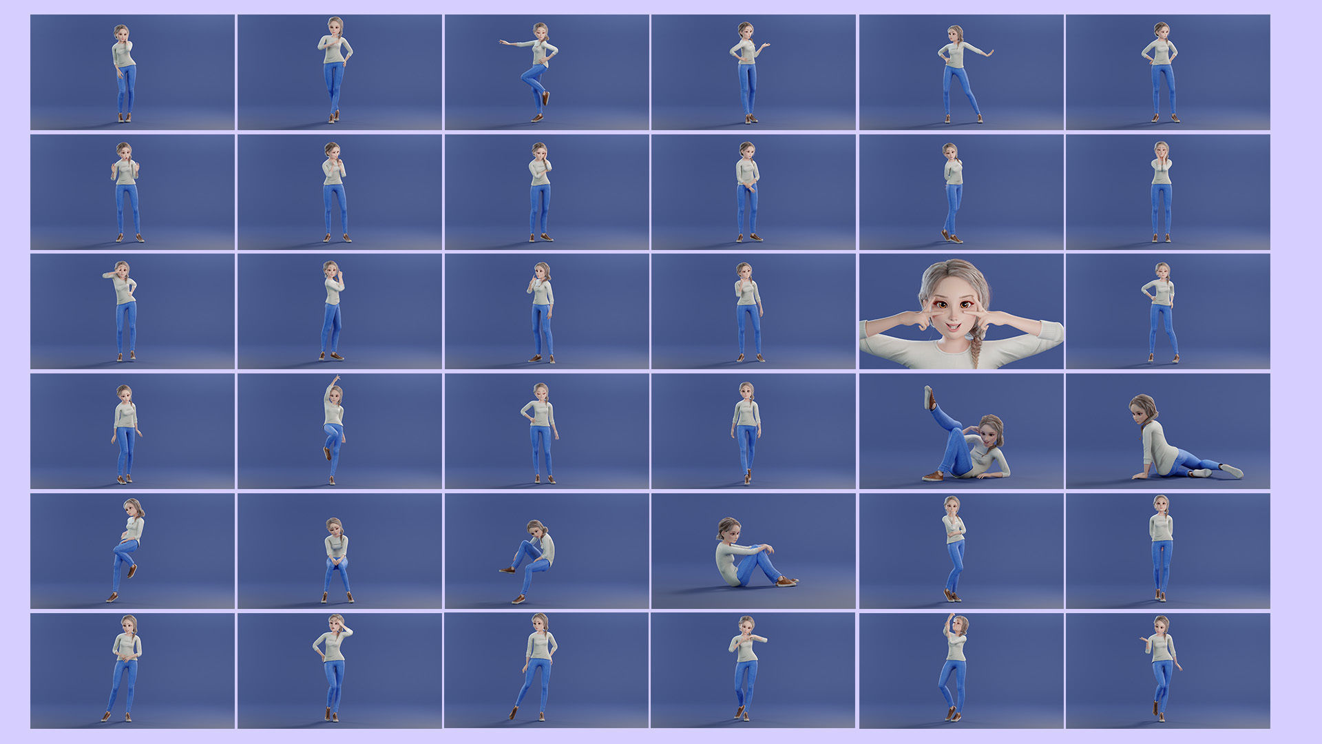 Cartoon Family Rigged V2 Low-poly 3D model_63