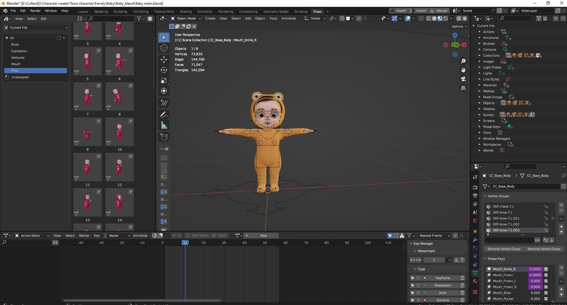 Cartoon Family Rigged V2 Low-poly 3D model_27