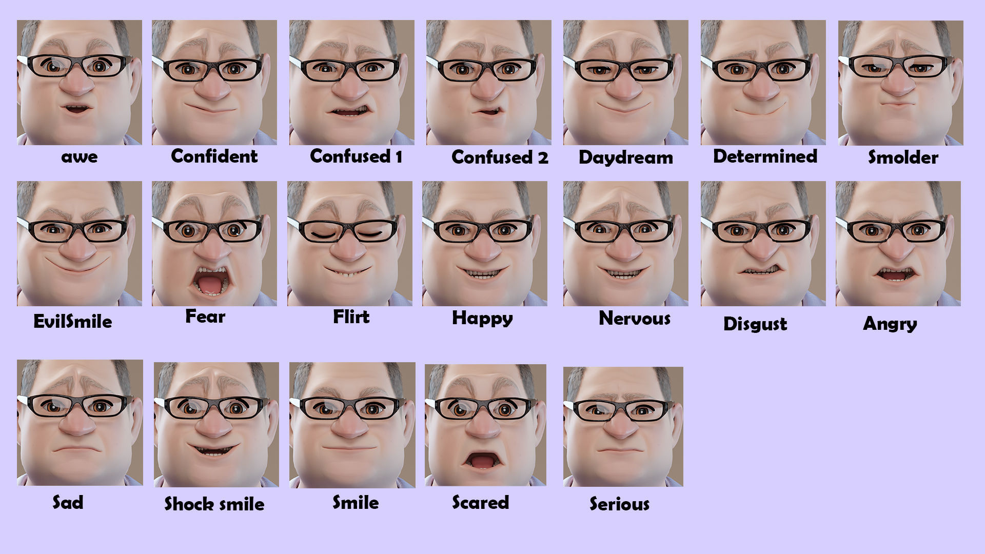 Cartoon Family Rigged V2 Low-poly 3D model_82