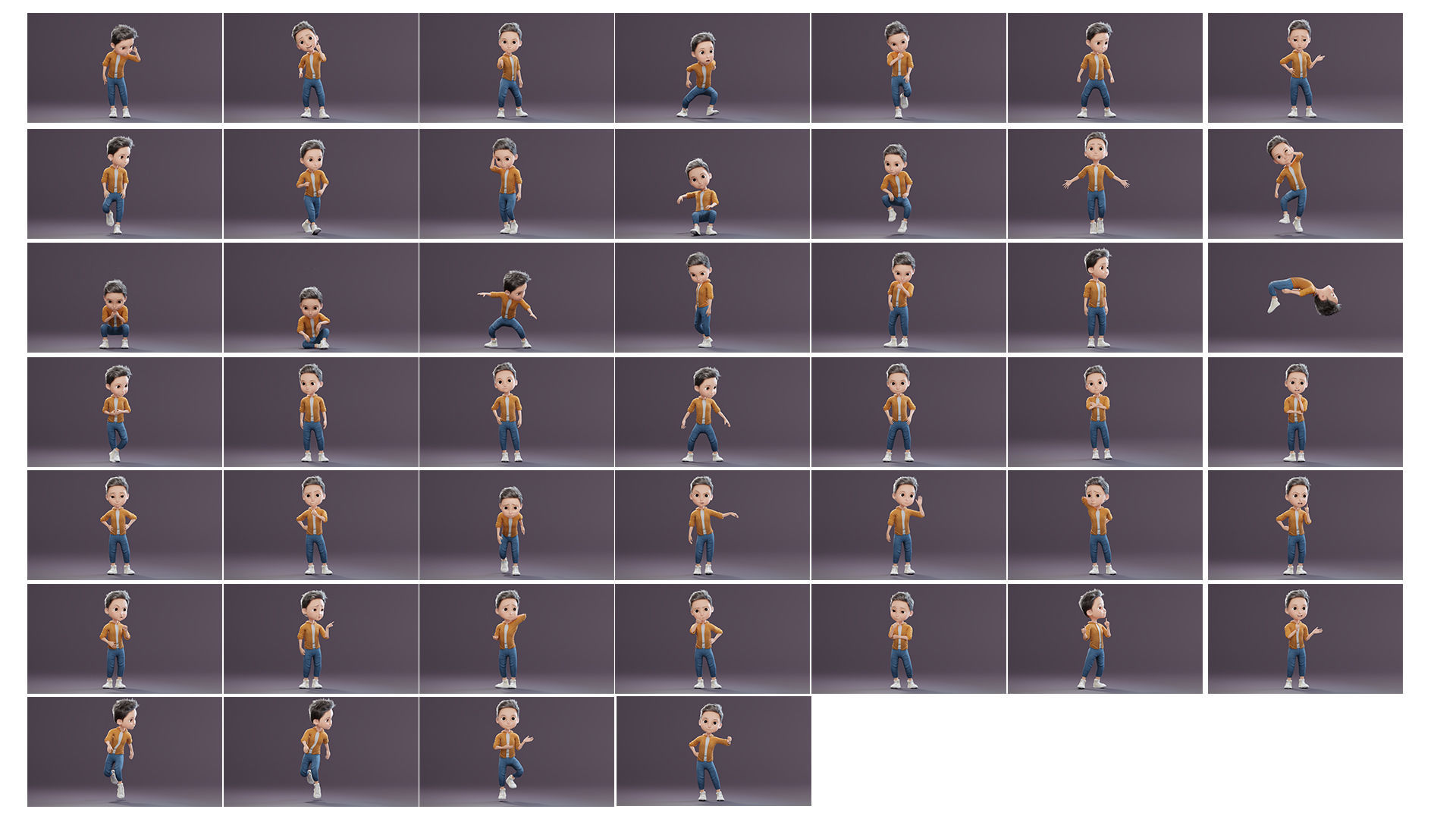 Cartoon Family Rigged V2 Low-poly 3D model_46