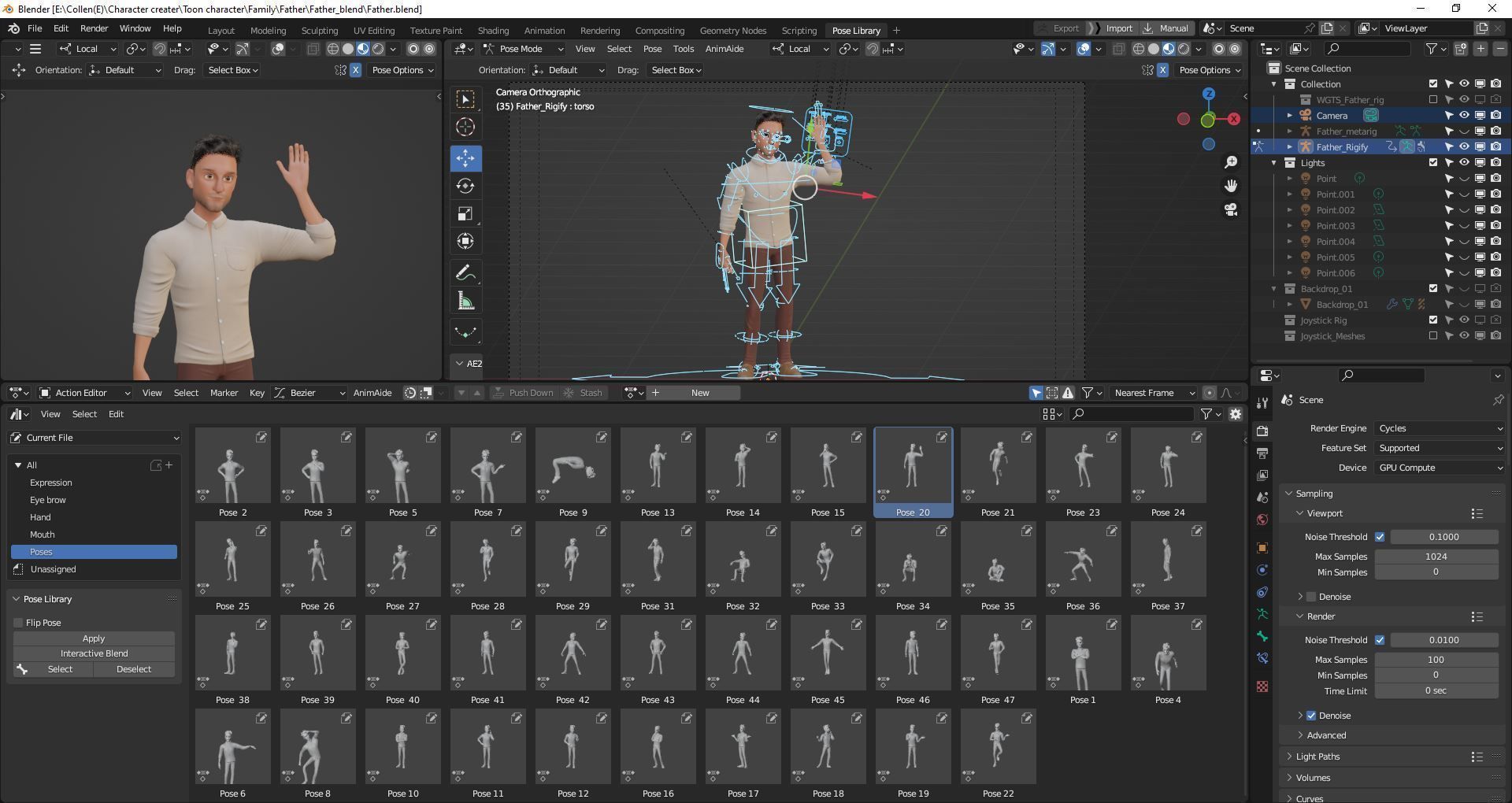 Cartoon Family Rigged V2 Low-poly 3D model_44