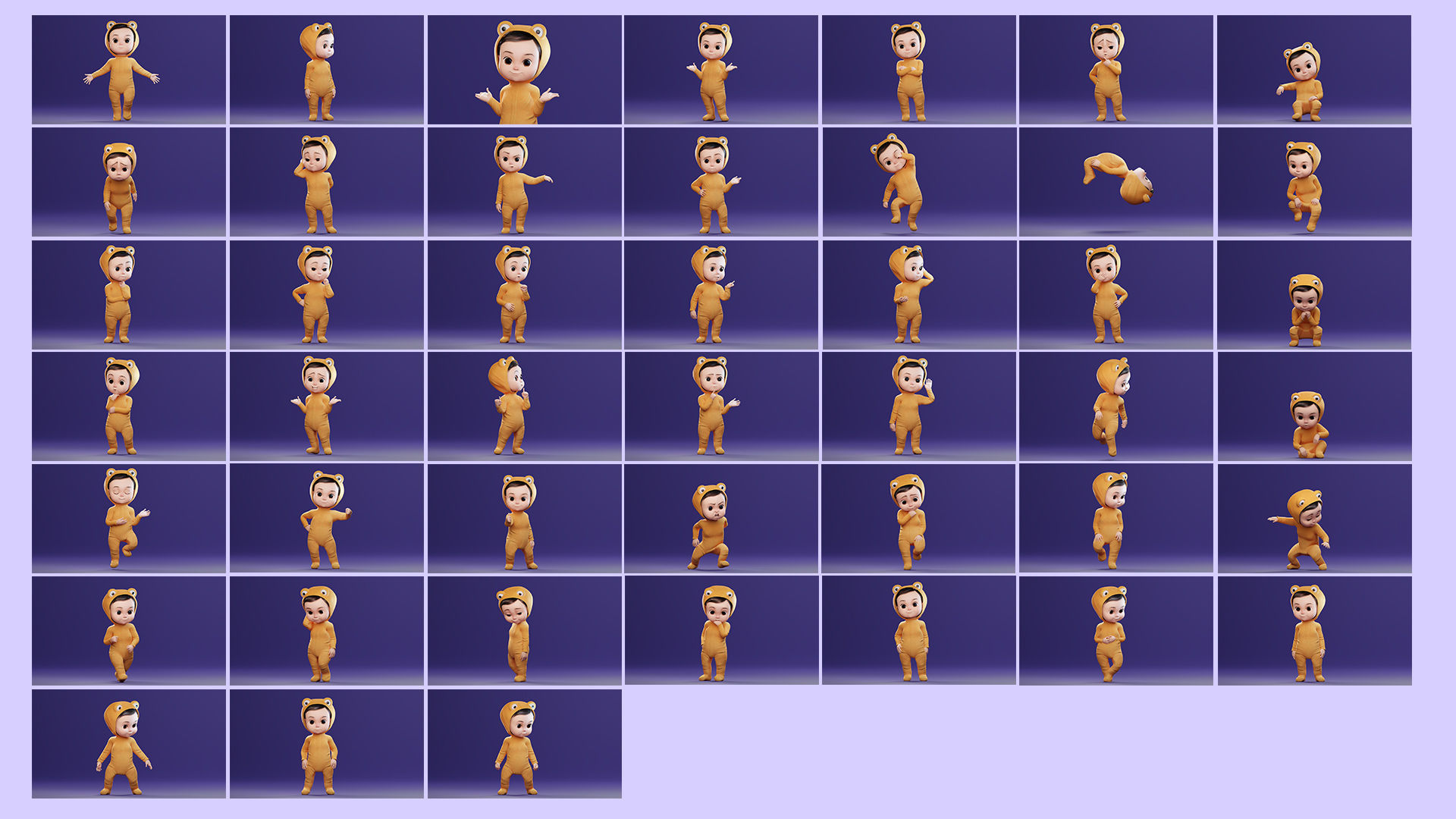 Cartoon Family Rigged V2 Low-poly 3D model_7