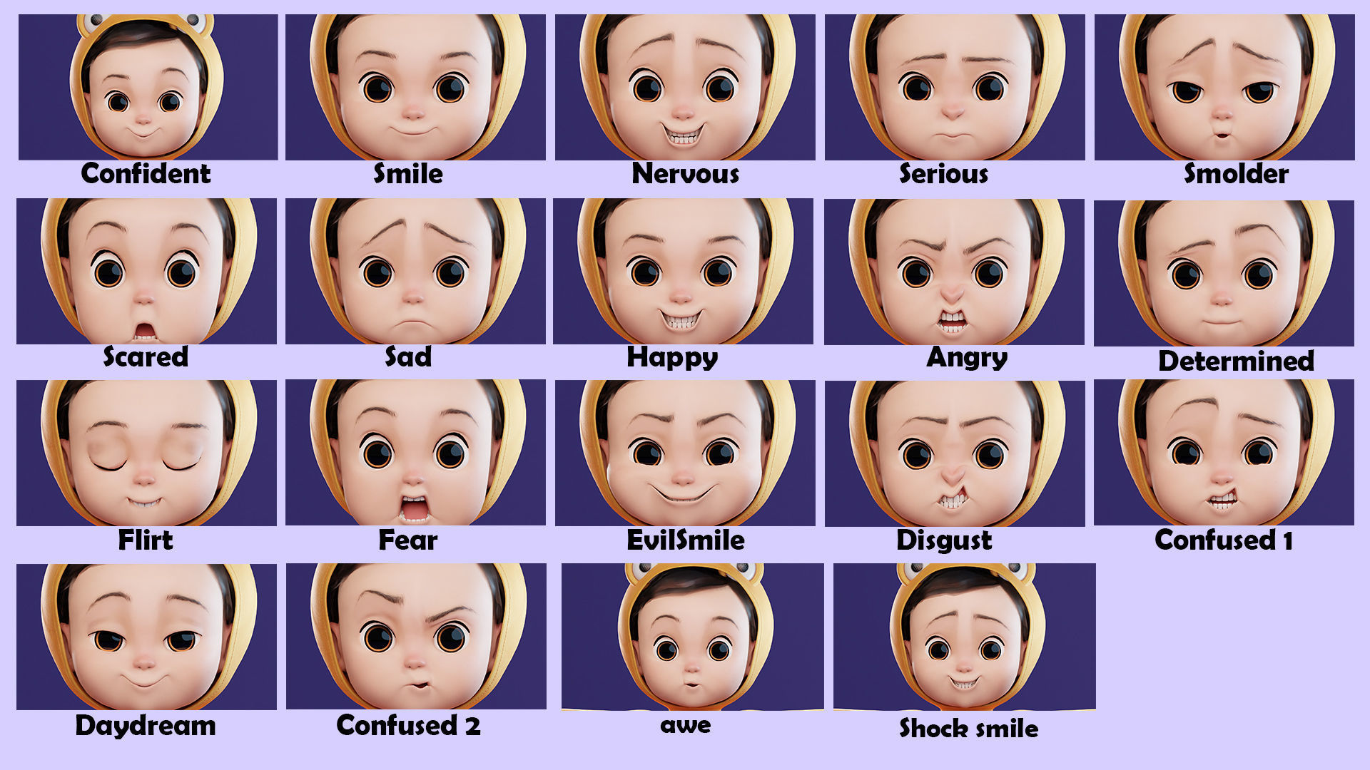 Cartoon Family Rigged V2 Low-poly 3D model_8