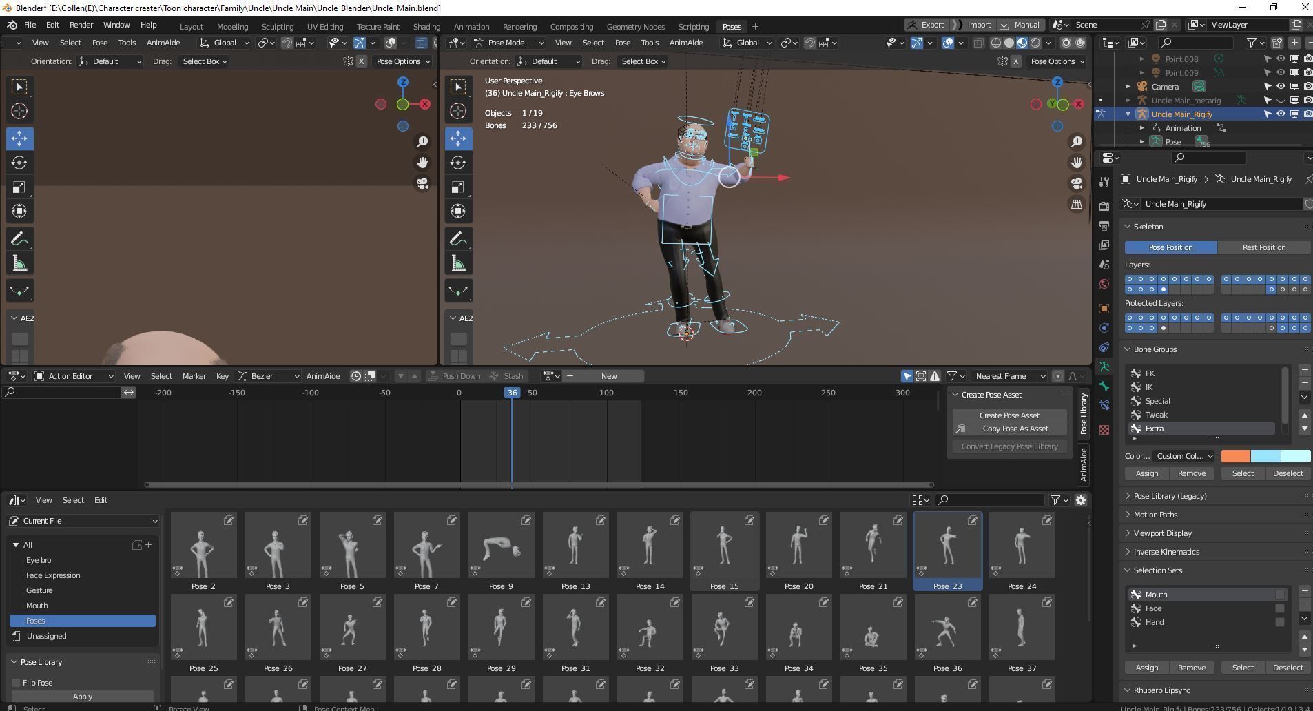 Cartoon Family Rigged V2 Low-poly 3D model_97