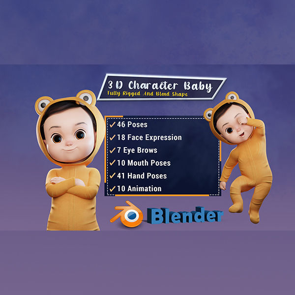 Cartoon Family Rigged V2 Low-poly 3D model_6