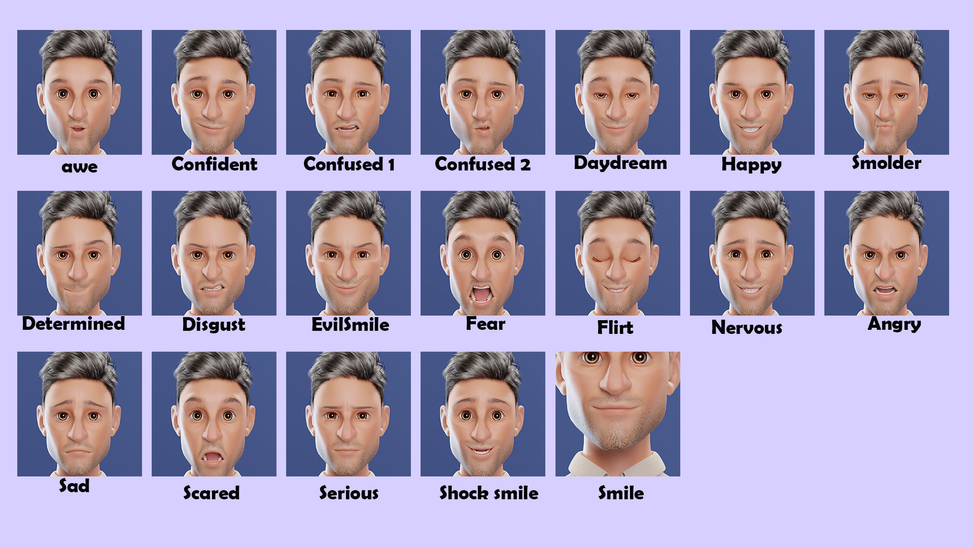 Cartoon Family Rigged V2 Low-poly 3D model_31