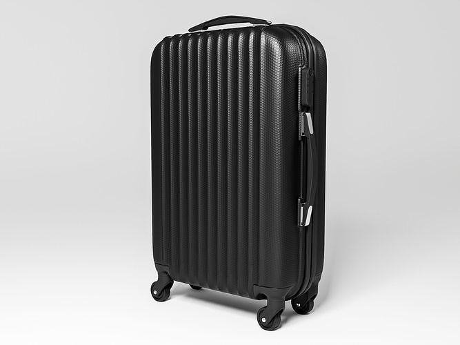 Modern Black Hardshell Travel Suitcase 3D model