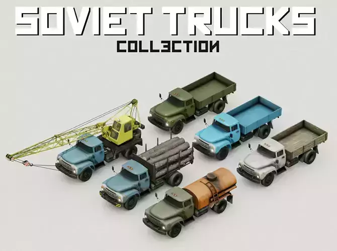 Soviet Trucks Pack 3D Model Collection