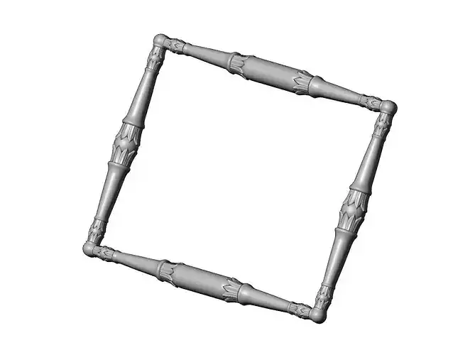 Rectangular lotus bead frame relief