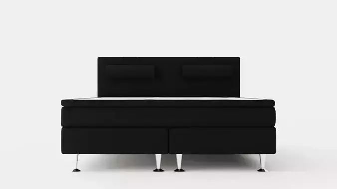 Meja Bed Package 180x200cm Black With Neck Pillow Low-poly 3D model