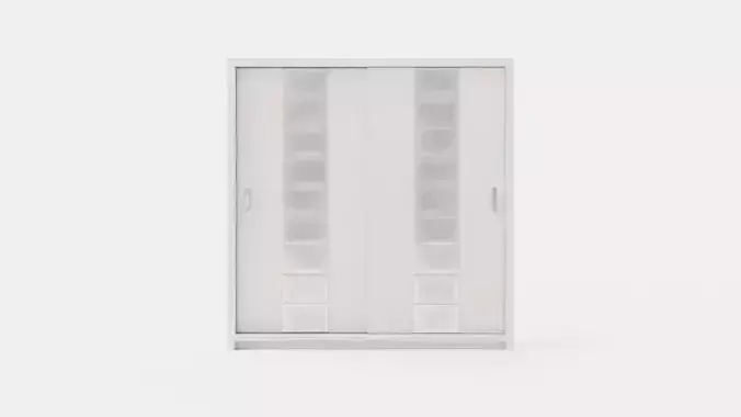 Maxima Wardrobe 215 Cm Led Lighting 2 Sliding Doors White