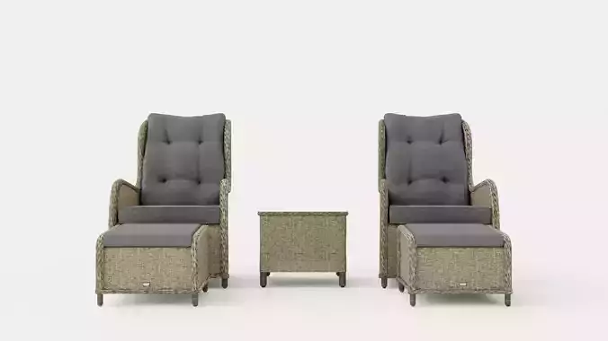 Marcus Cafe set With 2 Ear Patches With Footstool M Cushion