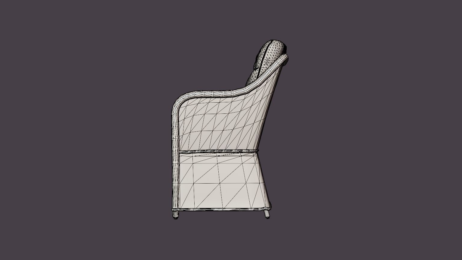 Marcus Armchair M Cushion Low-poly 3D model_7