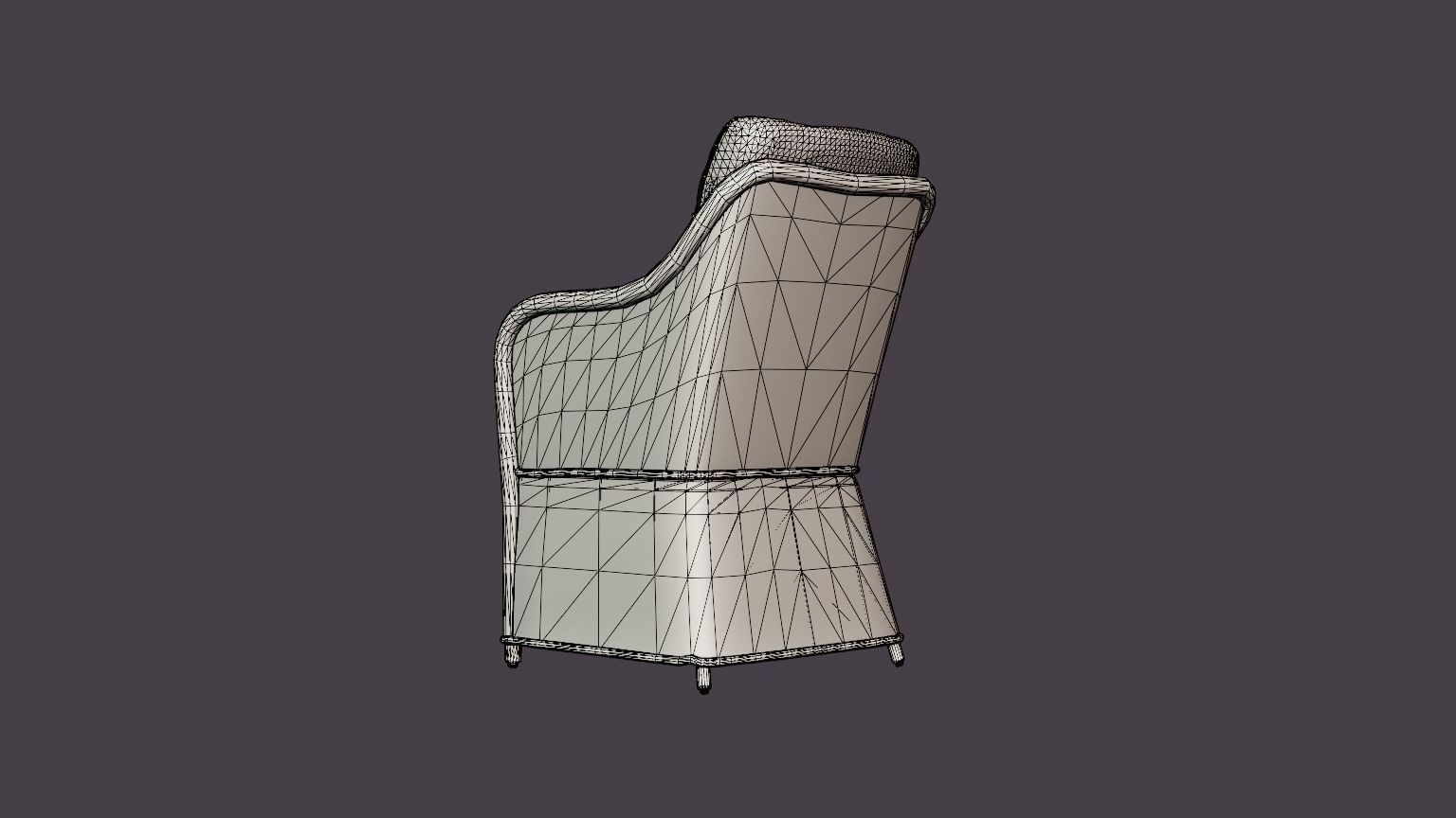 Marcus Armchair M Cushion Low-poly 3D model_6
