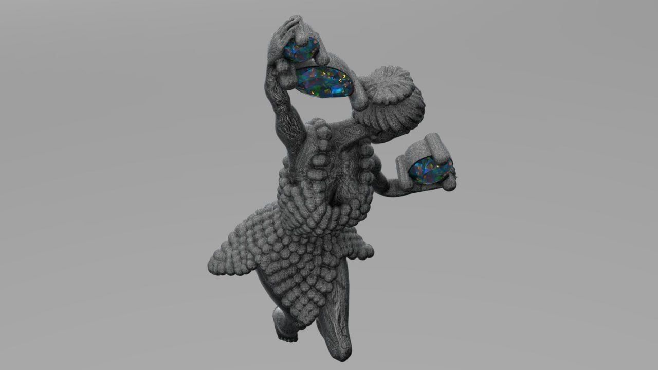 lady carrying treasure 3D print model_6