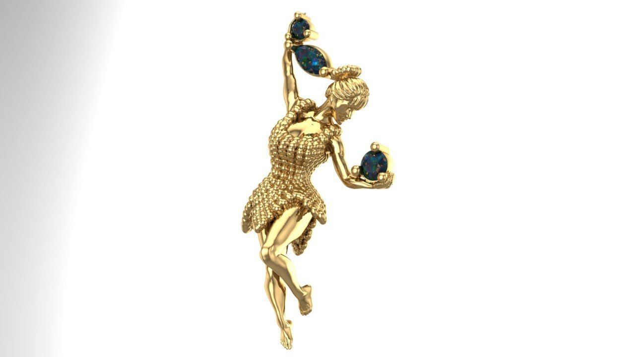 lady carrying treasure 3D print model_1