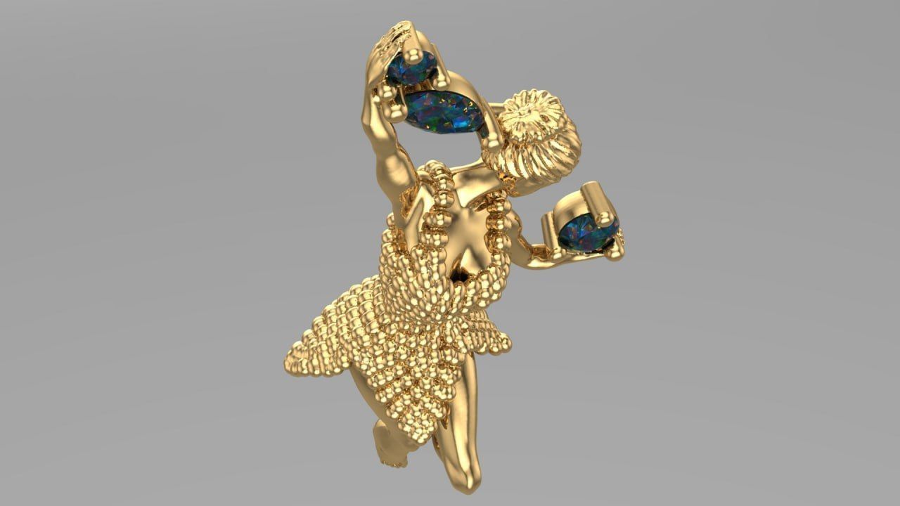 lady carrying treasure 3D print model_5