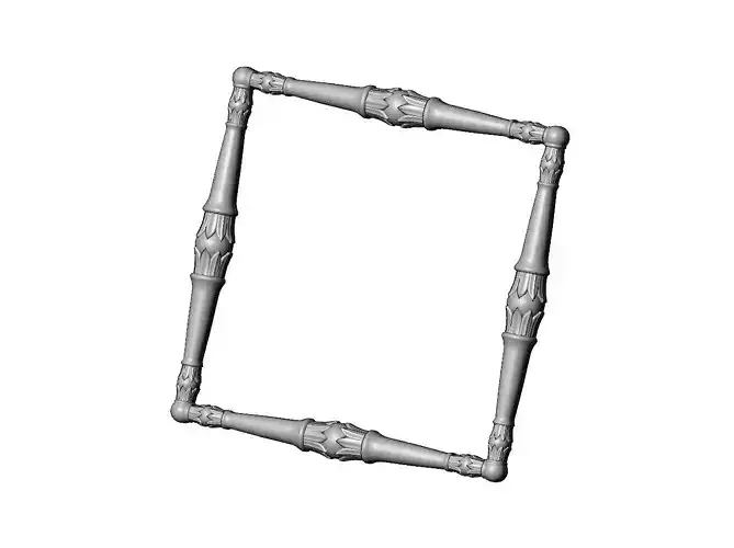 Square lotus bead frame relief