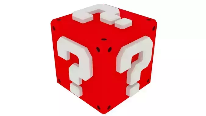 Red Super Mario Mystery Block 3D model