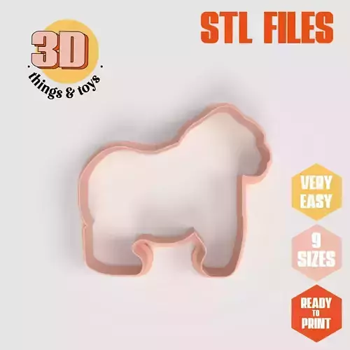 Gorilla Circus Animal - Cookie Cutter  Clay - Many Size
